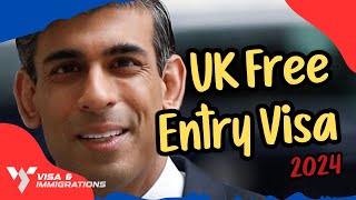 UK Free Entry Visa  New Announcement by UK Government  UK Immigration News 2024 [upl. by Anerol]