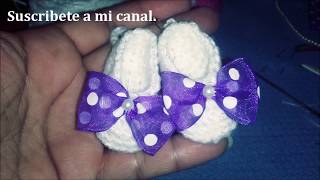 Recuerdos para baby shower tejidos en crochet paso a paso Zapatitos [upl. by Tnahsin]