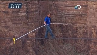 US daredevil completes Grand Canyon tightrope walk [upl. by Leda]