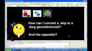 Autocad Convert a shapefileshp to a dwg and the opposite georeferenced [upl. by Nave]