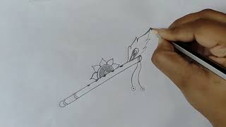 how to draw flute 🪈 step by step drawing pencildrawing pencilart easydrawing flute [upl. by Gerrit]