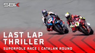 Toprak replicates Rossi in final corner thriller in Superpole Race 🔥  2024 CatalanWorldSBK 🏁 [upl. by Annaira]