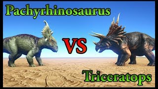 Pachyrhinosaurus VS Triceratops  ARK Survival Evolved  Cantex [upl. by Sirrap707]