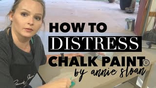 How To Distress Chalk Paint Furniture  DIY Sanding or Antiquing [upl. by Eizzil616]