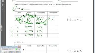 October 15 Math Module 1 Lesson 14 Division with Decimals Using Place Value Chart [upl. by Refenej]