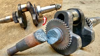 A Broken Crankshaft of The Generator Engine That The Mechanic Attached to The ChallengeMust watch [upl. by Tonya]