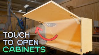 Building TOUCHTOOPEN Kitchen Cabinets with NO HANDLES [upl. by Darrin]