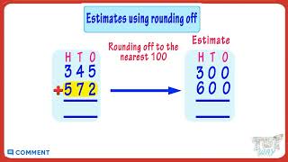 Estimation of Numbers Rounding Off Method  Rounding off to the Nearest 100  Estimate Sums  Math [upl. by Einnaej]