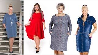 Sukienki dla puszystych pań  moda plus size na co dzień  Plus size dresses for women [upl. by Waxman]