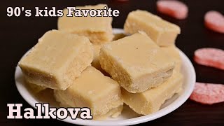 Halkova  Cardamom Burfi  Maida Burfi  How to make Halkova 90’s snakck recipe [upl. by Lauritz]