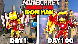 I Survived 100 DAYS as IRON MAN in HARDCORE Minecraft in Hindi🤯 [upl. by Zetnwahs267]