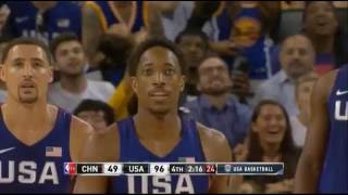 DeMar DeRozan attempts crazy 360 poster dunk vs China USA Basketball [upl. by Kutzenco81]