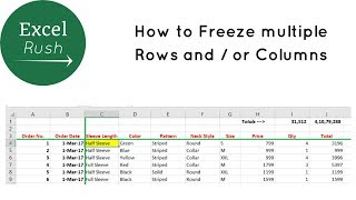 How to Freeze Multiple Rows and or Columns in Excel using Freeze Panes [upl. by Eimas]