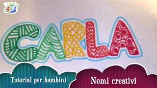 Tutorial per bambini nomi creativi zentangle [upl. by Skeie]