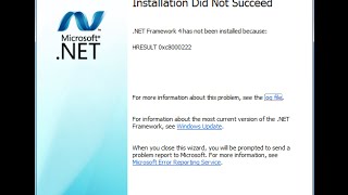 How to Fix HRESULT 0xc8000222 Error NET Framework 40 While Problem Installation [upl. by Ydissahc]