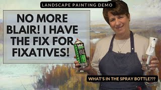 The Fix for Fixatives Pastel Tip and Demo for using workable Fixative in a Marsh Painting [upl. by Namor]