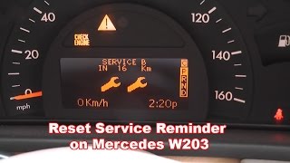 Reset Service Reminder on Mercedes W203  How to Reset service interval in Mercedes W203 [upl. by Norabal]