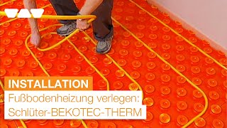 Fußbodenheizung verlegen SchlüterBEKOTECTHERM Noppensystem [upl. by Enidanreb]