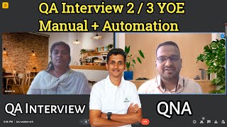 Software Testing Mock Interview 2 YOE  Manual Testing  Automation Testing  QA Interview Questions [upl. by Nahbois]