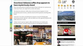 Downtown Kelowna coffee shop mysteriously closes May 2 news [upl. by Westmoreland]