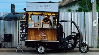 Cafe Vlog Mini Coffee Shop Mobile Coffee Bar Kopi Small Business Idea Barista Workflow Relaxing Mood [upl. by Ayalat]