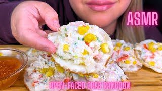 Crunchy OpenFaced Crab Rangoon ASMR  Mukbang [upl. by Jurdi]