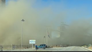 Chimney stacks demolished at Ohio power plant l ABC News [upl. by Bannon713]