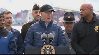 Biden tours collapsed Baltimore bridge [upl. by Michelle]