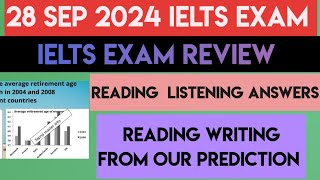 28 SEP Ielts Exam Review  Reading Listening Answers  Ac amp GT Writing  5 Oct Prediction uploaded [upl. by Ikim]