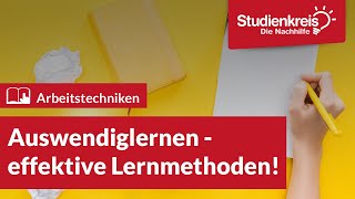 Auswendiglernen  effektive Lernmethoden  Arbeitstechniken lernen mit dem Studienkreis [upl. by Cheung]