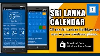 Sri Lanka Calendar Windows Phone App  Overview Demo [upl. by Ordisi618]