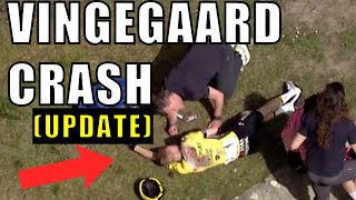 JONAS VINGEGAARD CRASH UPDATE  Visma Lease A Bike [upl. by Iatnahs537]