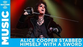 Alice Cooper accidentally stabbed himself on stage [upl. by Norrat]