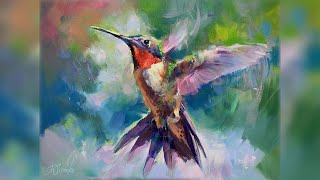 Hummingbird Animated Painting [upl. by Ylagam]