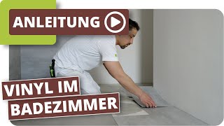 Vinylboden im Badezimmer an Wand amp Boden kleben [upl. by Jeu]