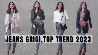 TENDENZE MODA 2024  COME ABBINARE I JEANS GRIGI [upl. by Nitnerb]