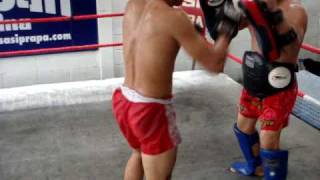 pad work muaythai training at sasiprapa gym [upl. by Edmondo]