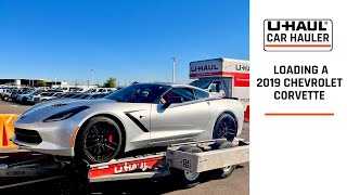 Loading a 2019 Chevy Corvette onto a UHaul Car Hauler [upl. by Ykcub277]