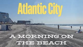 ATLANTIC CITY A MORNING WALK TO THE BEACH [upl. by Rycca]