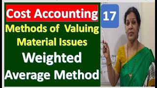 17 Weighted Average Method  Methods of Valuing Material Issues From Cost Accounting [upl. by Lenej]