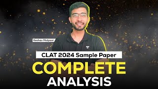 CLAT 2024  SAMPLE PAPER Analysis  CLAT 2024  CLAT  Unacademy CLAT clat clat2024 [upl. by Ibocaj]