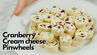 Cranberry Cream Cheese Pinwheels  Holiday Appetizers [upl. by Enerak]