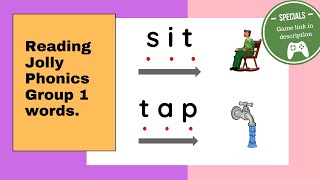 Jolly Phonics group 1 Dot reading CVC words Blending Game included [upl. by Ayimat881]