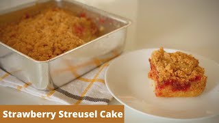 Strawberry Streusel Cake Recipe  A unique Strawberry Dessert  Fresh Strawberry Coffee Cake [upl. by Akimehs957]