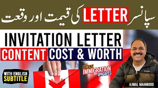 Sponsor Letter Visit Visa Canada [upl. by Eugene542]