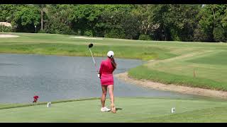 Ana Boone Golf Tee Shot 14 at Pine Tree GC [upl. by Taam742]