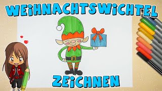 Weihnachtswichtel einfach malen für Kinder  ab 8 Jahren  Malen mit Evi  deutsch [upl. by Ysset486]