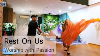 Rest On Us  Worship Flag Dance  Worship With Passion [upl. by Ycrad]