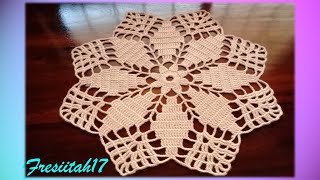 Tapete con diseño de flor tejido a crochet diámetro aprox 30 cm  13 hileras [upl. by Neron18]