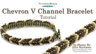 Chevron V Channel Bracelet  DIY Jewelry Making Tutorial by PotomacBeads [upl. by Stevy]